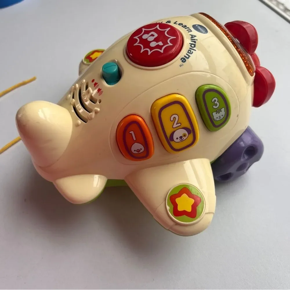 VTech Fly & Learn Airplane Pull Toy Interactive Musical Learning Plane